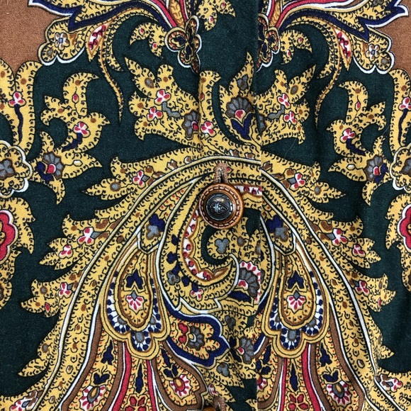 Vintage Multi Colour Paisley Print Button Down - Picture 6 of 10